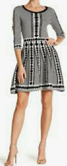 Nina Leonard Geometric Fit and Flare Dress - Picture 10 of 10